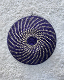 Uganda hand woven Baskets 12" - Purple / Beige - Afrilege