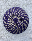 Uganda hand woven Baskets 12" - Purple / Beige - Afrilege