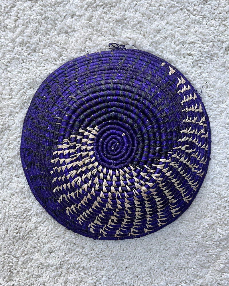 Uganda hand woven Baskets 12" - Purple / Black / Beige - Afrilege