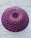 Uganda hand woven Baskets 12" - Purple Pink / Beige - Afrilege
