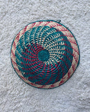 Uganda hand woven Baskets 12" - Green / Red / Beige - Afrilege