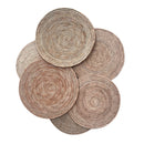 Set of 3 African Fulani Mbeedu Handwoven Roundel Flat Baskets - Afrilege