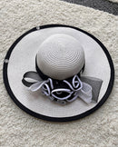 Straw Church Sun Hat - Beige / White