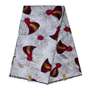 African Wax Print Fabric ( Ankara) - White / red / Orange - Afrilege