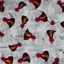 African Wax Print Fabric ( Ankara) - White / red / Orange - Afrilege