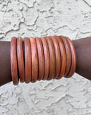 Set of 5 Handmade African wooded bangles bracelets - Afrilege