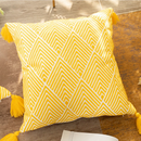 Embroidery Geometric Boho Decorative pillow cover - Yellow - Afrilege