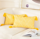 Embroidery Geometric Boho Decorative pillow cover - Yellow - Afrilege
