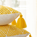 Embroidery Geometric Boho Decorative pillow cover - Yellow - Afrilege