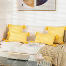 Embroidery Geometric Boho Decorative pillow cover - Yellow - Afrilege