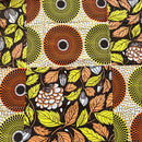 African wax print Ankara Fabric - Brown / Orange / Yellow - Afrilege