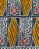 Bamileke Ndop pattern African Wax Print Fabric - Brown / Orange - Afrilege
