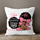 Black Girl Decorative Pillow Cover - White / Multicolor - Afrilege