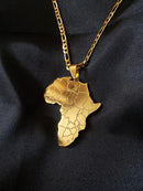 Africa map Gye Nyame Pendant necklace ( Gold & Silver available) - Afrilege