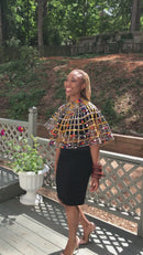 Zarah African Print Web Cape Shoulder Choker Necklace