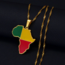 Benin Flag Africa map necklace - Afrilege