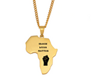 Black Lives Matter Africa Map Pendant Necklace - Afrilege