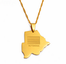 Botswana Map Pendant Necklace - Afrilege