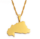 Burkina Faso Map Pendant Necklace - Afrilege