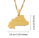 Burkina Faso Map Pendant Necklace - Afrilege