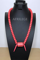 Coral Nigerian Wedding beads necklace - Afrilege
