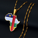 Central Africa Republic Flag Africa map necklace - Afrilege