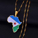 Djibouti Flag Africa map necklace - Afrilege