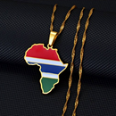 Gambia Flag Africa map necklace - Afrilege