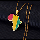 Guinea Flag Africa map necklace - Afrilege