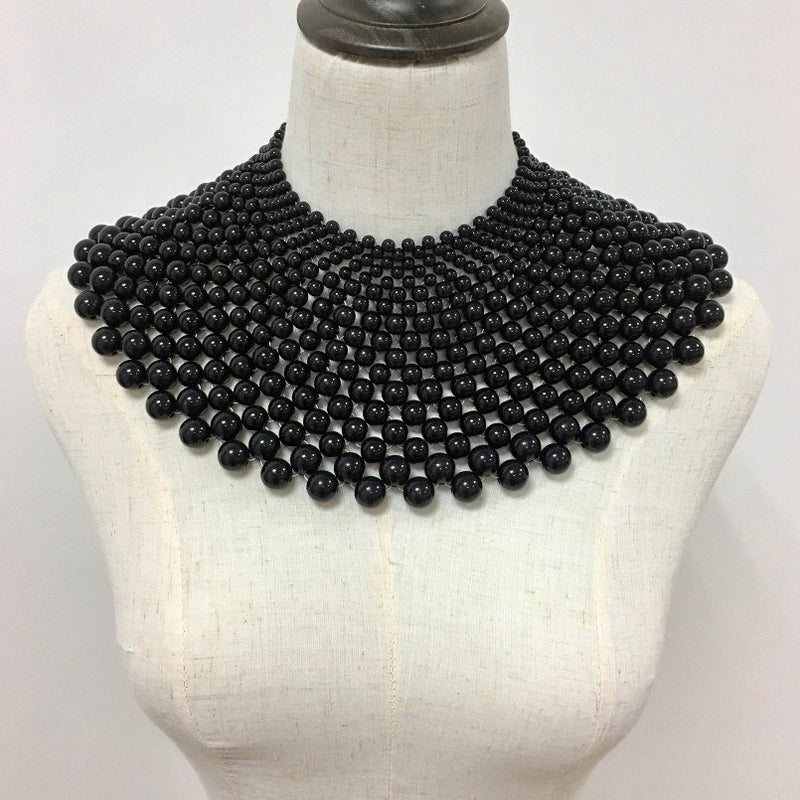 Egyptian Inspired Maxi Choker Necklace (Black) - Afrilege