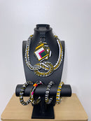 Kente African Print skirt Jewelry Set ( Necklace - Bracelets - earrings) - Afrilege