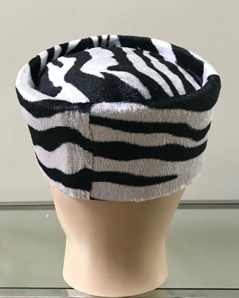 Zebra  print velvet hat for men - Afrilege
