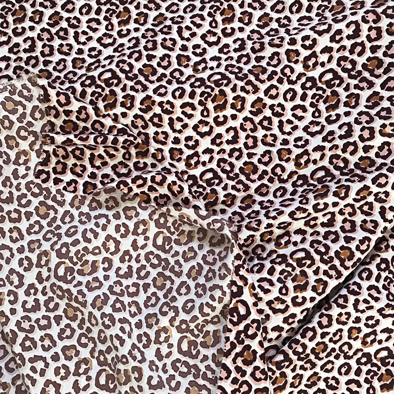 Satin Silk Leopard print fabric - Afrilege