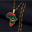 Mauritania Flag Africa map necklace - Afrilege