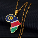 Namibia Flag Africa map necklace - Afrilege