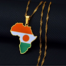 Niger Flag Africa map necklace - Afrilege