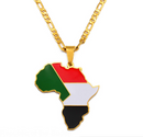 Sudan Flag Africa map necklace - Afrilege