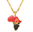 Angola Flag Africa map necklace - Afrilege
