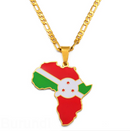 Burundi Flag Africa map necklace - Afrilege