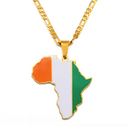 Ivory Coast Flag Africa map necklace - Afrilege