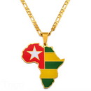 Togo Flag Africa map necklace - Afrilege