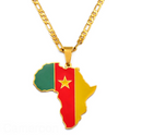 Cameroon Flag Africa map necklace - Afrilege