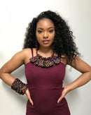 Toghu African Print skirt Jewelry Set ( Necklace - Bracelets-Earrings) - Afrilege