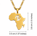 Africa map Gye Nyame Pendant necklace ( Gold & Silver available) - Afrilege