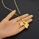 Africa map Gye Nyame Pendant necklace ( Gold & Silver available) - Afrilege