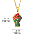 Black Lives Matter Raised Fist Pendant Necklace - Afrilege