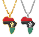 African-American Flag Africa map Pendant necklace - Afrilege
