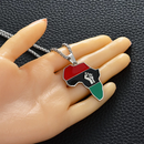 African-American Flag Africa map Pendant necklace - Afrilege