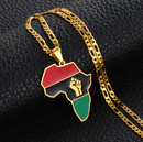 African-American Flag Africa map Pendant necklace - Afrilege