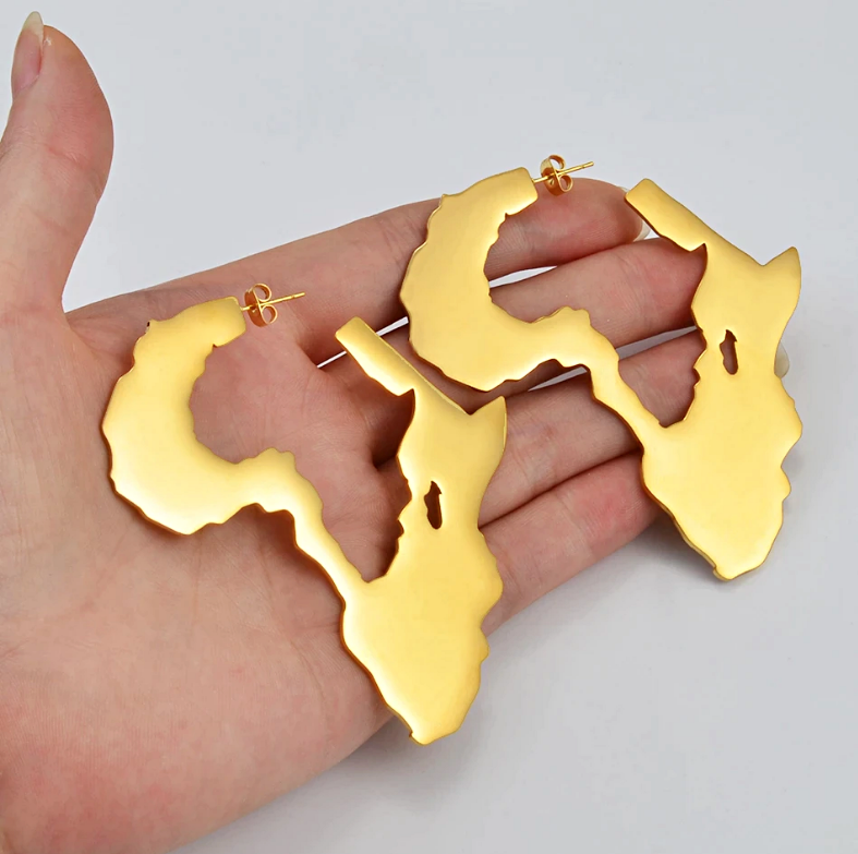 African Map Statement Earrings - Afrilege